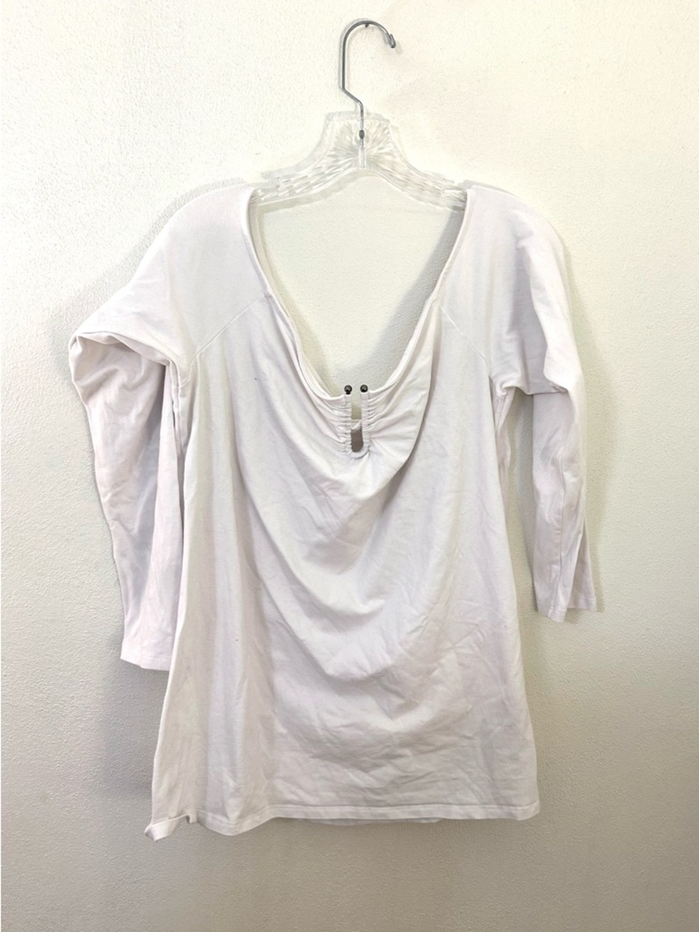 White Women's U Bar Long Sleeve Top